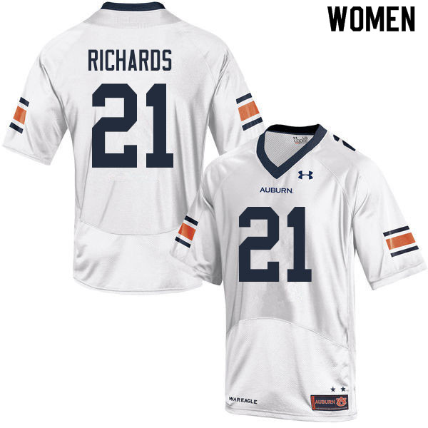 Women #21 Mark-Antony Richards Auburn Tigers College Football Jerseys Sale-White